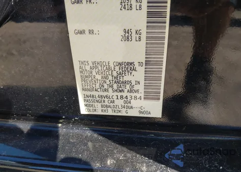 2020 Nissan Altima S Fwd из США, поврежденный, VIN 1N4BL4BV6LC184384